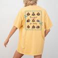 Thankful For Books Turkey Reading Book Lovers Fall Teacher Women's Comfort Colors T-Shirt Back Print Mustard