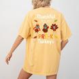Thankful For My Prek Turkeys In Masks Thanksgiving Teacher For Men Women Women's Comfort Colors T-Shirt Back Print Mustard