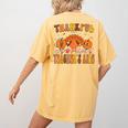 Thankful Teacher's Aide Thanksgiving Autumn Fall Women Men Women's Comfort Colors T-Shirt Back Print Mustard