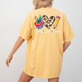 Tie Dye Hippie Peace Love Teach Teacher Appreciation Women's Comfort Colors T-Shirt Back Print Mustard Tie Dye Hippie Peace Love Teach Teacher Appreciation Women's Comfort Colors T-Shirt Back Print Mustard