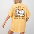 TK Boo Crew Preppy Halloween Floral Ghost TK Teacher Team TK Women's Comfort Colors T-Shirt Back Print Mustard TK Boo Crew Preppy Halloween Floral Ghost TK Teacher Team TK Women's Comfort Colors T-Shirt Back Print Mustard