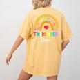 TK And Kinder Crew TK Teacher Transitional Kindergarten PreK Women's Comfort Colors T-Shirt Back Print Mustard