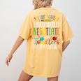Toddler Negotiator Preschool Teacher Humor Babysitters Women's Comfort Colors T-Shirt Back Print Mustard