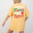 Tough Enough To Be A Teacher Crazy Enough To Love It Women's Comfort Colors T-Shirt Back Print Mustard Tough Enough To Be A Teacher Crazy Enough To Love It Women's Comfort Colors T-Shirt Back Print Mustard