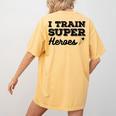 I Train Superheroes For Teacher Coach Men Women Women's Comfort Colors T-Shirt Back Print Mustard