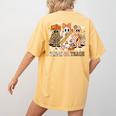Trick Or Teach Groovy Teacher Halloween Floral Ghost Women's Comfort Colors T-Shirt Back Print Mustard Trick Or Teach Groovy Teacher Halloween Floral Ghost Women's Comfort Colors T-Shirt Back Print Mustard