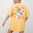Trick Or Teach Groovy Teacher Halloween Retro Teacher Ghost Women's Comfort Colors T-Shirt Back Print Mustard Trick Or Teach Groovy Teacher Halloween Retro Teacher Ghost Women's Comfort Colors T-Shirt Back Print Mustard