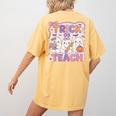 Trick Or Teach Retro Halloween Teacher Look Women's Comfort Colors T-Shirt Back Print Mustard Trick Or Teach Retro Halloween Teacher Look Women's Comfort Colors T-Shirt Back Print Mustard