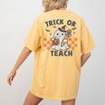 Trick Or Teach Teacher Women's Comfort Colors T-Shirt Back Print Mustard Trick Or Teach Teacher Women's Comfort Colors T-Shirt Back Print Mustard