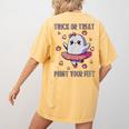 Trick Or Treat Point Your Feet Halloween Ghost Dance Teacher Women's Comfort Colors T-Shirt Back Print Mustard
