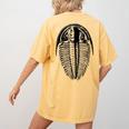Trilobite Fossil Geology Teacher Student Geologist Women's Comfort Colors T-Shirt Back Print Mustard