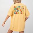 Twin Day Friends Teacher Twinning With My Bestie Matching Women's Comfort Colors T-Shirt Back Print Mustard