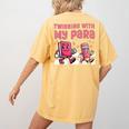Twinning With My Para Teacher Matching Paraprofessional 70s For Men Women Women's Comfort Colors T-Shirt Back Print Mustard