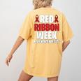 We Wear Red For Red Ribbon Week Awareness Mothers Teachers Women's Comfort Colors T-Shirt Back Print Mustard We Wear Red For Red Ribbon Week Awareness Mothers Teachers Women's Comfort Colors T-Shirt Back Print Mustard
