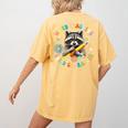 Weird Teachers Build Character Raccoon Colourful Floral Women's Comfort Colors T-Shirt Back Print Mustard Weird Teachers Build Character Raccoon Colourful Floral Women's Comfort Colors T-Shirt Back Print Mustard