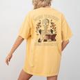 Weird Teachers Build Character Skeleton Book Halloween Women Women's Comfort Colors T-Shirt Back Print Mustard
