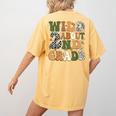Wild About 2nd Grade Teacher Student First Day Of School Women's Comfort Colors T-Shirt Back Print Mustard