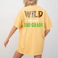 Wild About 3rd Grade Teacher Student Third Grade Zoo Safari Men Women Girls Kids Women's Comfort Colors T-Shirt Back Print Mustard