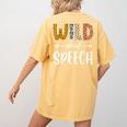 Wild About Speech SLP Leopard Teacher Back To School Kids Women's Comfort Colors T-Shirt Back Print Mustard Wild About Speech SLP Leopard Teacher Back To School Kids Women's Comfort Colors T-Shirt Back Print Mustard