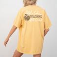 Wild About Teaching School Crew 4th Grade Teacher Squad Women's Comfort Colors T-Shirt Back Print Mustard