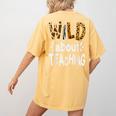 Wild About Teaching Teacher Student First Day Of School Women's Comfort Colors T-Shirt Back Print Mustard Wild About Teaching Teacher Student First Day Of School Women's Comfort Colors T-Shirt Back Print Mustard