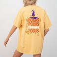 Witchy Halloween Hocus Pocus Everybody Focus Teacher Pumpkin Women's Comfort Colors T-Shirt Back Print Mustard Witchy Halloween Hocus Pocus Everybody Focus Teacher Pumpkin Women's Comfort Colors T-Shirt Back Print Mustard