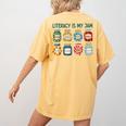 Women Literacy Is My Jam Literacy Teacher Reading Teacher Women's Comfort Colors T-Shirt Back Print Mustard Women Literacy Is My Jam Literacy Teacher Reading Teacher Women's Comfort Colors T-Shirt Back Print Mustard