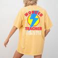 Wonder Teacher Costume Shirt Teacher Halloween Costume Tee Women's Comfort Colors T-Shirt Back Print Mustard