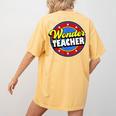 Wonder Teacher Super Woman Power Superhero Back To School Women's Comfort Colors T-Shirt Back Print Mustard Wonder Teacher Super Woman Power Superhero Back To School Women's Comfort Colors T-Shirt Back Print Mustard