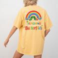 The Wonder Of Teaching Is Watching Caterpillars Teacher Women's Comfort Colors T-Shirt Back Print Mustard The Wonder Of Teaching Is Watching Caterpillars Teacher Women's Comfort Colors T-Shirt Back Print Mustard