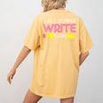 Y'All Gonna Write Today Writing Teacher English Teacher Joke Women's Comfort Colors T-Shirt Back Print Mustard