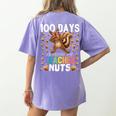 100 Days Of Driving My Teacher Nuts Dabbing Squirrel School Women's Comfort Colors T-Shirt Back Print Violet