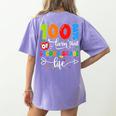 100 Days Of Living That 2nd Grade Life Boy Girl Teacher Women's Comfort Colors T-Shirt Back Print Violet 100 Days Of Living That 2nd Grade Life Boy Girl Teacher Women's Comfort Colors T-Shirt Back Print Violet