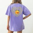 100 Days Of School Bee Hive Tree Hearts Teachers Student Kid Women's Comfort Colors T-Shirt Back Print Violet