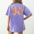 100 Days Of School Music Teacher Women's Comfort Colors T-Shirt Back Print Violet