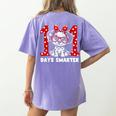 100 Days Smarter 101st Day School Dalmatian Dog Teacher Kids Women's Comfort Colors T-Shirt Back Print Violet 100 Days Smarter 101st Day School Dalmatian Dog Teacher Kids Women's Comfort Colors T-Shirt Back Print Violet