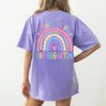 100th Day Of Kindergarten Teacher Kids 100 Days Smarter Women's Comfort Colors T-Shirt Back Print Violet