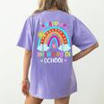 100th Day Of School Rainbow Happy 100 Days Smarter Teacher Women's Comfort Colors T-Shirt Back Print Violet
