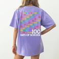 100th Day Of School Teacher Kids 100 Days Math Numbers Women's Comfort Colors T-Shirt Back Print Violet