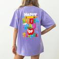 100th Day Of School Teachers Kids Child Happy 100 Days Women's Comfort Colors T-Shirt Back Print Violet 100th Day Of School Teachers Kids Child Happy 100 Days Women's Comfort Colors T-Shirt Back Print Violet