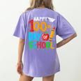100th Day Of School Teachers Kids Happy 100 Days Women's Comfort Colors T-Shirt Back Print Violet