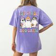 1st Grade Boo Crew Groovy Halloween Floral Ghost Kid Teacher Women's Comfort Colors T-Shirt Back Print Violet 1st Grade Boo Crew Groovy Halloween Floral Ghost Kid Teacher Women's Comfort Colors T-Shirt Back Print Violet