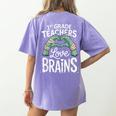 1st Grade Teachers Love Brains Shirt Halloween Teacher Women's Comfort Colors T-Shirt Back Print Violet 1st Grade Teachers Love Brains Shirt Halloween Teacher Women's Comfort Colors T-Shirt Back Print Violet