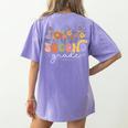 2nd Second Grade Teacher Wildflower Back To School Floral Women's Comfort Colors T-Shirt Back Print Violet