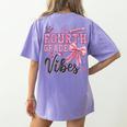 4th Fourth Grade Vibes Back To School Coquette Teacher Girl Women's Comfort Colors T-Shirt Back Print Violet 4th Fourth Grade Vibes Back To School Coquette Teacher Girl Women's Comfort Colors T-Shirt Back Print Violet
