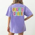 4th Grade Back To School Dalmatian Dots Teacher Student Women's Comfort Colors T-Shirt Back Print Violet 4th Grade Back To School Dalmatian Dots Teacher Student Women's Comfort Colors T-Shirt Back Print Violet
