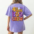 4th Grade Boo Crew Ghost Halloween Teacher Costume Women's Comfort Colors T-Shirt Back Print Violet 4th Grade Boo Crew Ghost Halloween Teacher Costume Women's Comfort Colors T-Shirt Back Print Violet