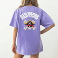 4th Grade Pirate Crew Halloween Costume Cool Teacher Student Women's Comfort Colors T-Shirt Back Print Violet