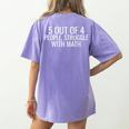 5 Out Of 4 People Struggle With Math Math Teacher Men Women's Comfort Colors T-Shirt Back Print Violet 5 Out Of 4 People Struggle With Math Math Teacher Men Women's Comfort Colors T-Shirt Back Print Violet