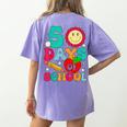 50 Days Of School Teacher Happy 50th Day Of School Kids Women's Comfort Colors T-Shirt Back Print Violet 50 Days Of School Teacher Happy 50th Day Of School Kids Women's Comfort Colors T-Shirt Back Print Violet